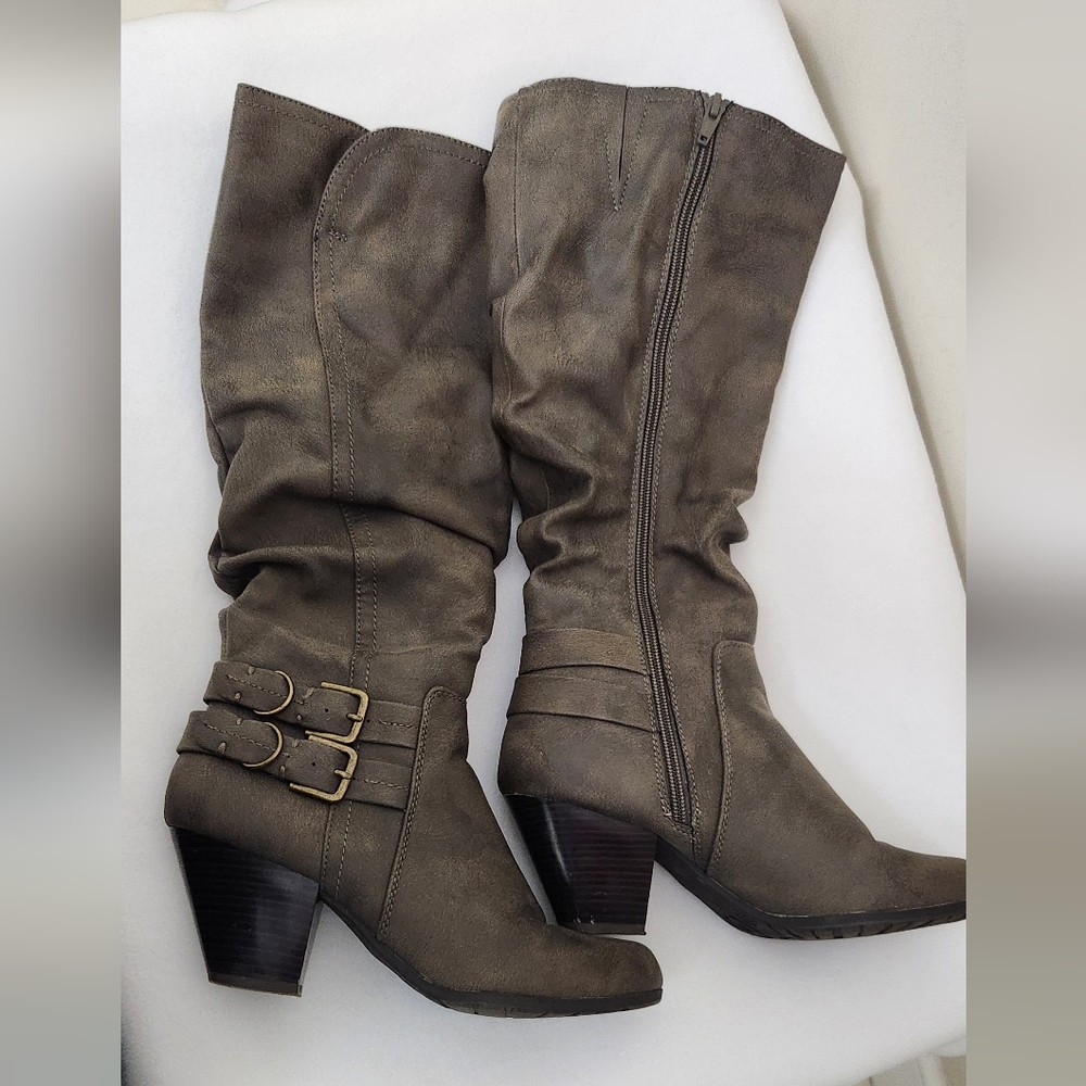 Women's Taupe Knee-High Boots